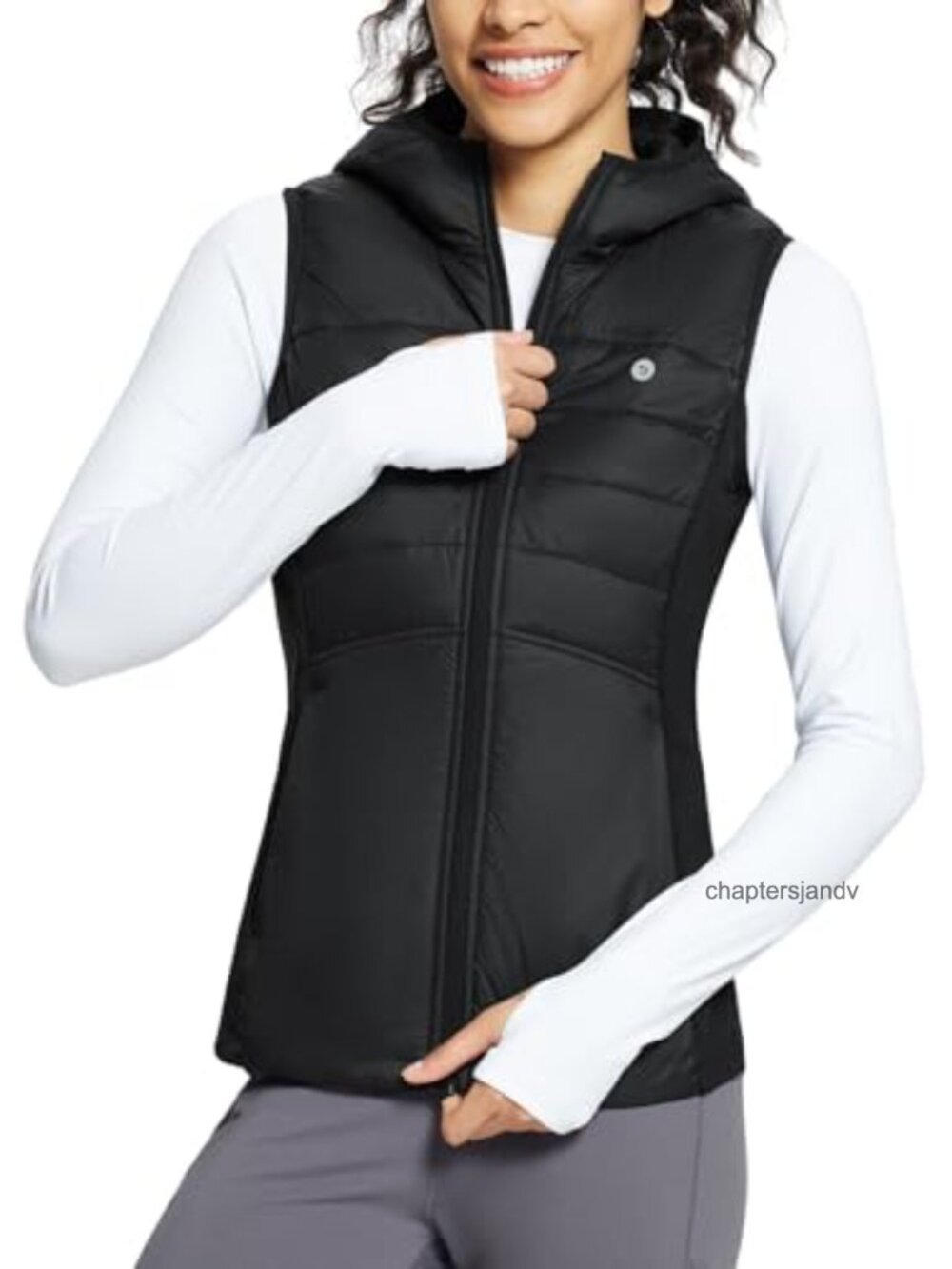 Womens Winter Running Vest Fleece Hooded Jacket Warm Slim Fit